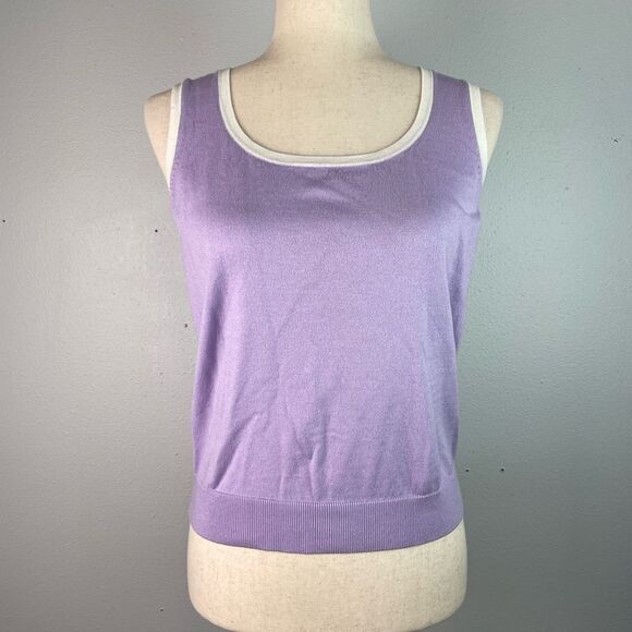 Jones New York Lavender Sleeveless Women's Light Sweater Top Size M EUC - Picture 1 of 5